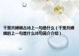千里共嬋娟古詩(shī)上一句是什么（千里共嬋娟的上一句是什么詩(shī)句簡(jiǎn)介介紹）