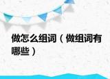 做怎么組詞（做組詞有哪些）