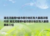 湖北河南等9省市部分地區(qū)有大暴雨詳細(xì)內(nèi)容 湖北河南等9省市部分地區(qū)有大暴雨具體介紹