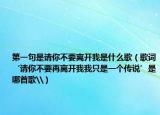 第一句是請你不要離開我是什么歌（歌詞‘請你不要再離開我我只是一個傳說’是哪首歌\）