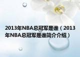 2013年NBA總冠軍是誰（2013年NBA總冠軍是誰簡介介紹）