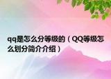 qq是怎么分等級的（QQ等級怎么劃分簡介介紹）