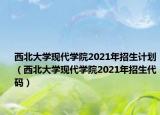 西北大學(xué)現(xiàn)代學(xué)院2021年招生計劃（西北大學(xué)現(xiàn)代學(xué)院2021年招生代碼）