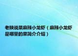 老陜說菜麻辣小龍蝦（麻辣小龍蝦是哪里的菜簡介介紹）