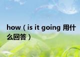 how（is it going 用什么回答）