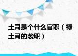 土司是個(gè)什么官職（祿土司的襲職）
