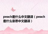 peach是什么中文翻譯（peach是什么意思中文翻譯）