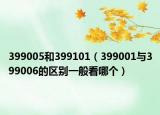 399005和399101（399001與399006的區(qū)別一般看哪個）