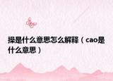 操是什么意思怎么解釋（cao是什么意思）