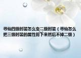 尋仙四級時裝怎么變二級時裝（尋仙怎么把三級時裝的屬性剪下來然后不掉二級）