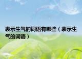 表示生氣的詞語有哪些（表示生氣的詞語）
