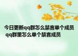 今日更新qq群怎么禁言單個(gè)成員 qq群里怎么單個(gè)禁言成員