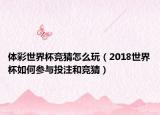 體彩世界杯競(jìng)猜怎么玩（2018世界杯如何參與投注和競(jìng)猜）