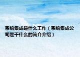 系統(tǒng)集成是什么工作（系統(tǒng)集成公司是干什么的簡(jiǎn)介介紹）