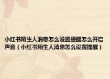 小紅書陌生人消息怎么設(shè)置提醒怎么開啟聲音（小紅書陌生人消息怎么設(shè)置提醒）