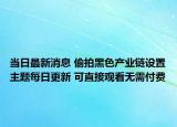 當(dāng)日最新消息 偷拍黑色產(chǎn)業(yè)鏈設(shè)置主題每日更新 可直接觀看無需付費(fèi)