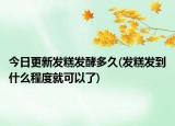 今日更新發(fā)糕發(fā)酵多久(發(fā)糕發(fā)到什么程度就可以了)