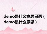 demo是什么意思日語（demo是什么意思）