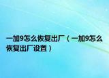 一加9怎么恢復(fù)出廠(chǎng)（一加9怎么恢復(fù)出廠(chǎng)設(shè)置）