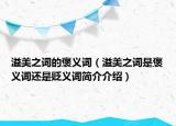 溢美之詞的褒義詞（溢美之詞是褒義詞還是貶義詞簡(jiǎn)介介紹）