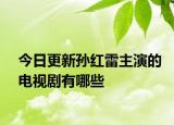 今日更新孫紅雷主演的電視劇有哪些
