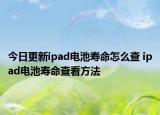 今日更新ipad電池壽命怎么查 ipad電池壽命查看方法