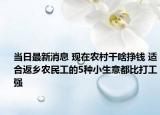 當(dāng)日最新消息 現(xiàn)在農(nóng)村干啥掙錢 適合返鄉(xiāng)農(nóng)民工的5種小生意都比打工強