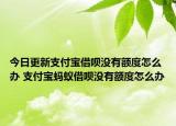 今日更新支付寶借唄沒有額度怎么辦 支付寶螞蟻借唄沒有額度怎么辦