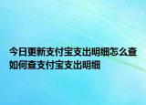 今日更新支付寶支出明細怎么查如何查支付寶支出明細