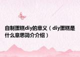 自制蛋糕diy的意義（diy蛋糕是什么意思簡介介紹）