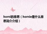 homi的意思（homie是什么意思簡介介紹）