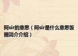 阿sir的意思（阿sir是什么意思飯圈簡(jiǎn)介介紹）