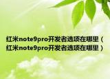 紅米note9pro開(kāi)發(fā)者選項(xiàng)在哪里（紅米note9pro開(kāi)發(fā)者選項(xiàng)在哪里）