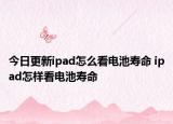 今日更新ipad怎么看電池壽命 ipad怎樣看電池壽命