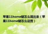 蘋果11home鍵怎么調(diào)出來（蘋果11home鍵怎么設(shè)置）