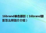 16brand單色眼影（16brand眼影怎么樣簡介介紹）