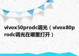 vivox50prodc調(diào)光（vivox80prodc調(diào)光在哪里打開(kāi)）