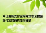 今日更新支付寶網(wǎng)商貸怎么提額 支付寶網(wǎng)商貸如何提額