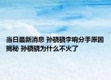 當(dāng)日最新消息 孫驍驍李響分手原因揭秘 孫驍驍為什么不火了