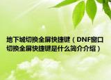 地下城切換全屏快捷鍵（DNF窗口切換全屏快捷鍵是什么簡(jiǎn)介介紹）