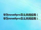華為nova9pro怎么關(guān)閉應(yīng)用（華為nova9pro怎么關(guān)閉應(yīng)用）