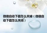微信自動(dòng)下載怎么關(guān)掉（微信自動(dòng)下載怎么關(guān)閉）