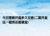 今日更新開盤多久交房(二期開盤比一期貴還是便宜)