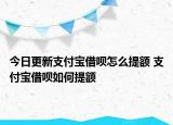 今日更新支付寶借唄怎么提額 支付寶借唄如何提額