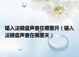 輸入法鍵盤聲音在哪里開（輸入法鍵盤聲音在哪里關(guān)）