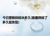 今日更新碎碎冰多久(膝蓋摔碎了多久能恢復(fù))