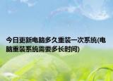 今日更新電腦多久重裝一次系統(tǒng)(電腦重裝系統(tǒng)需要多長時間)