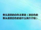 骨頭湯里的白色主要是（濃白色的骨頭湯里白色的是什么簡(jiǎn)介介紹）