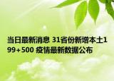 當(dāng)日最新消息 31省份新增本土199+500 疫情最新數(shù)據(jù)公布