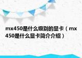 mx450是什么級(jí)別的顯卡（mx450是什么顯卡簡(jiǎn)介介紹）